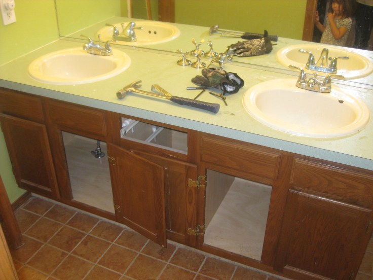 Aquamarine countertops.
